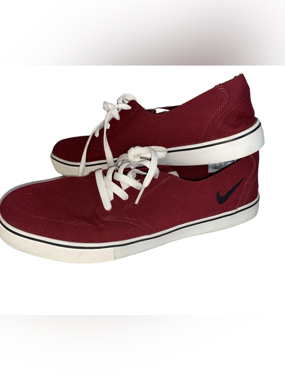 GOOD Nike Men’s SB Skateboard Dark Red Canvas Shoes Size 13
